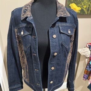 Embroidered Denim Jacket and Marching Cropped Jeans NWT
